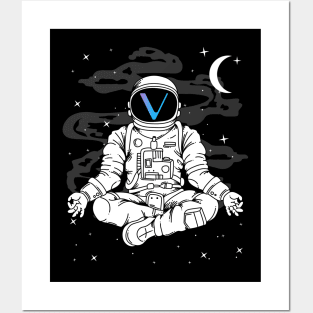 Astronaut Yoga Vechain VET Coin To The Moon Crypto Token Cryptocurrency Blockchain Wallet Birthday Gift For Men Women Kids Posters and Art